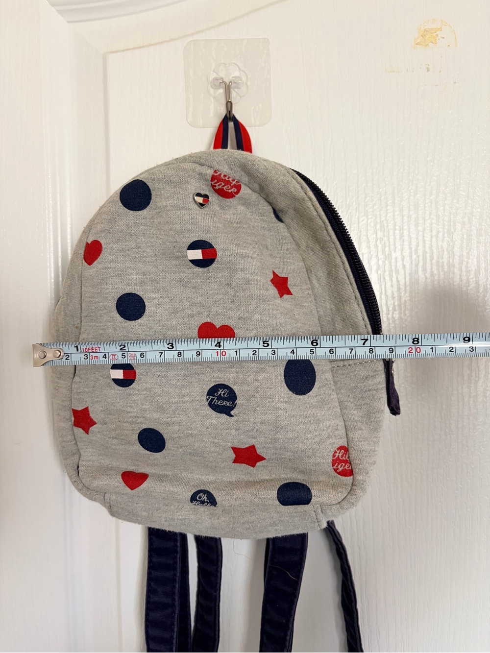 Tommy Hilfiger Gray Kids Backpack with Navy & Red Accents - Picture 2 of 4